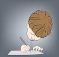 Boy writes a letter. vector illustration. Royalty Free Stock Photo